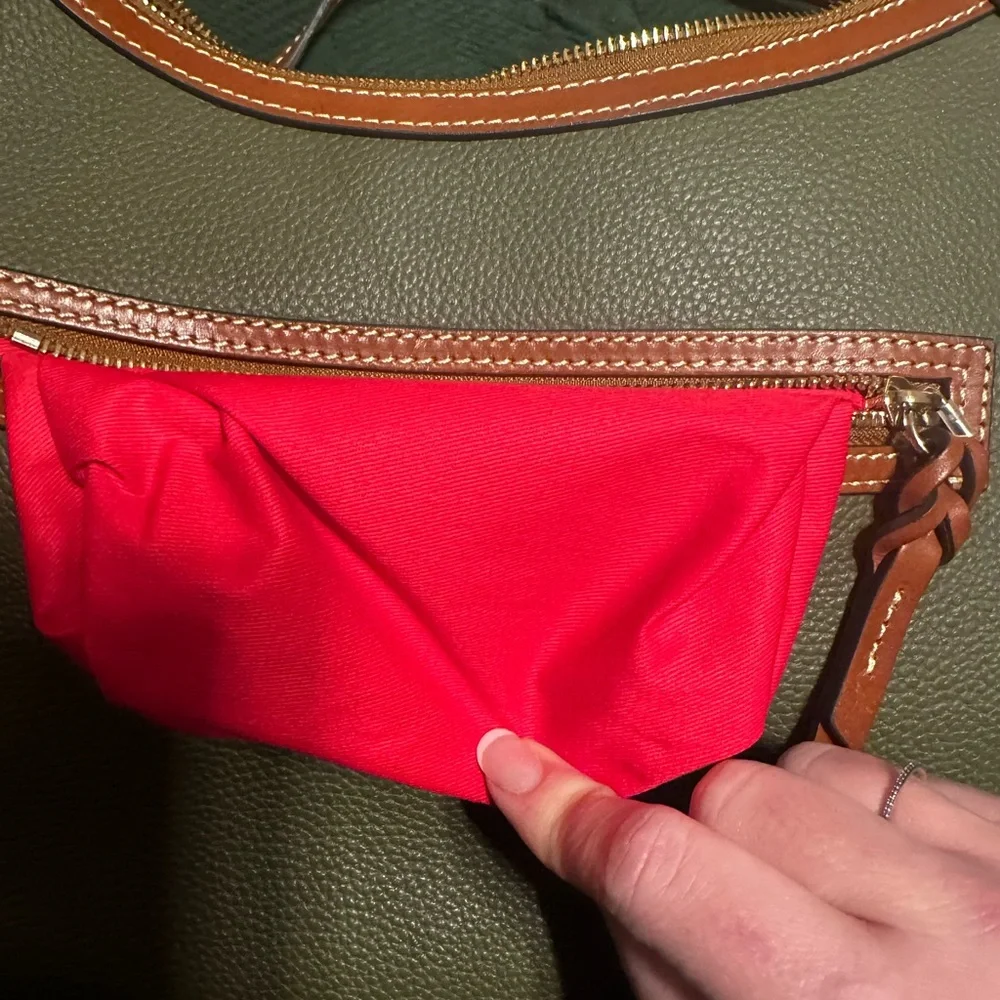 Dooney & Bourke Olive and Tan Hobo Bag - Picture 6 of 16